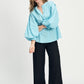 POM Amsterdam Blouses BLOUSE - Poplin Sky Blue