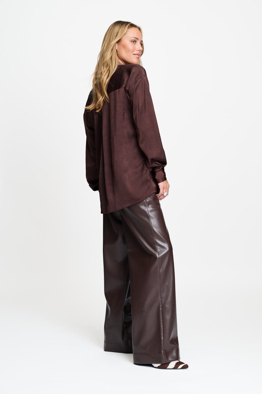 POM Amsterdam Blouses BLOUSE - Robin Chocolate Brown