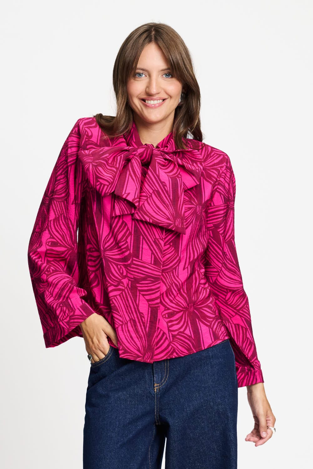 POM Amsterdam Blouses BLOUSE - Sara Ribbon Pink