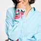 POM Amsterdam Blouses BLOUSE - Sky Blue Melange
