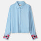 POM Amsterdam Blouses BLOUSE - Sky Blue Melange