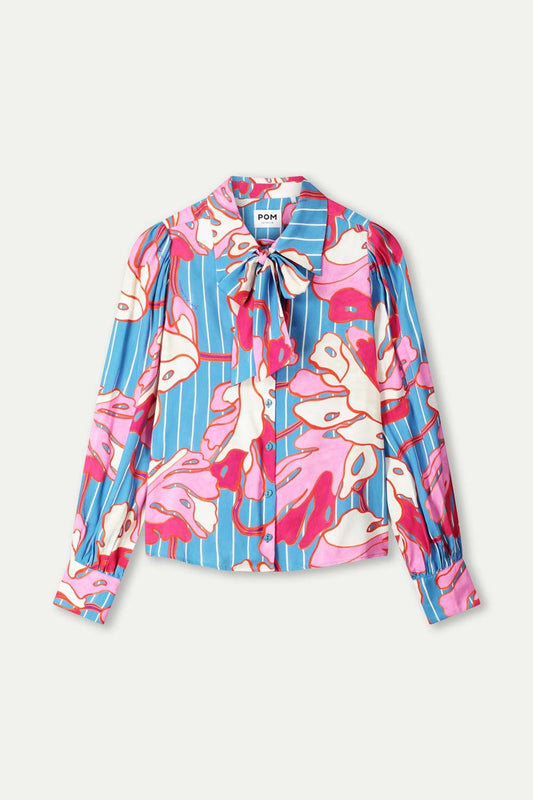 POM Amsterdam Blouses BLOUSE - Urban Flora Stripe