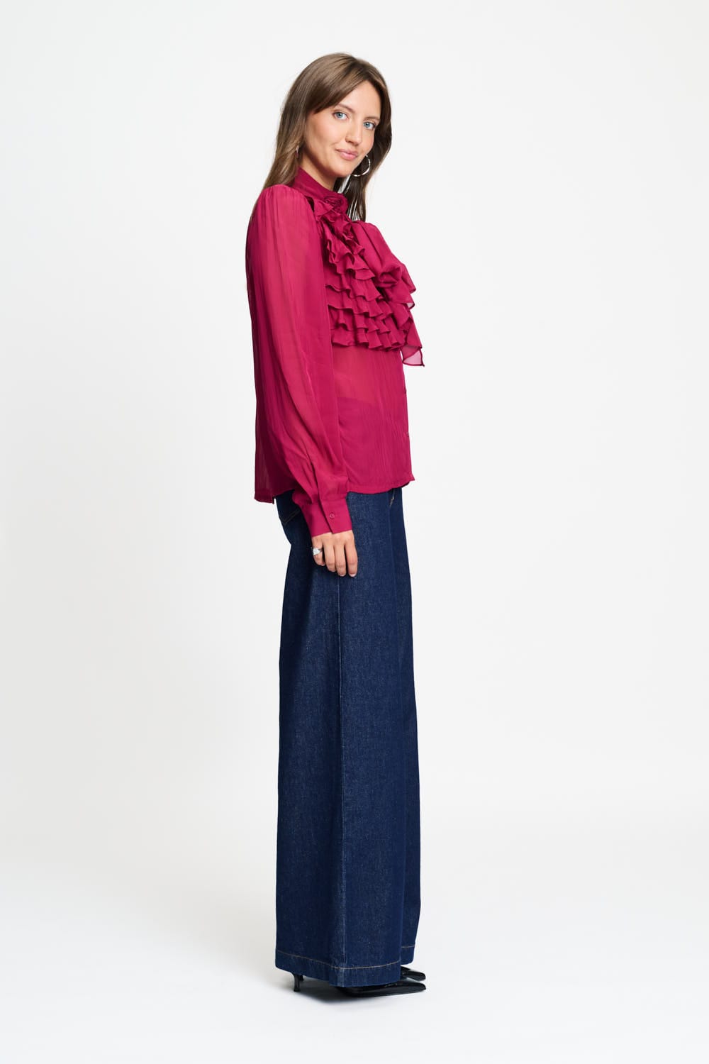 POM Amsterdam Blouses BLOUSE - Valerie Burgundy Red