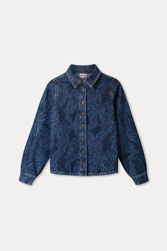 POM Amsterdam Blouses BLOUSE - Yara Bows Mid Blue