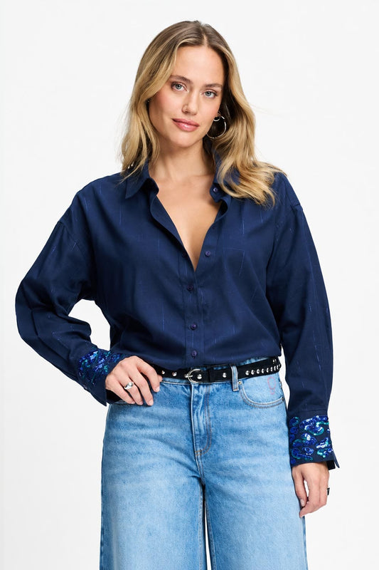 POM Amsterdam Blouses Blue / 34 BLOUSE - Lexi Eternal Blue