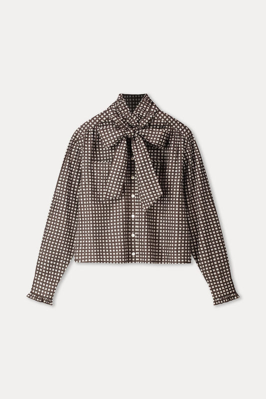 POM Amsterdam Blouses Burgundy blouse met klassieke kraag+Q41  | Ivy Burgundy Red | POM Amsterdam