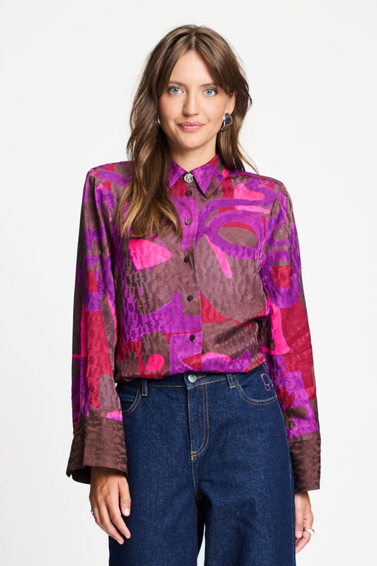 POM Amsterdam Blouses Red / 34 BLOUSE - Alex Colourful Bows