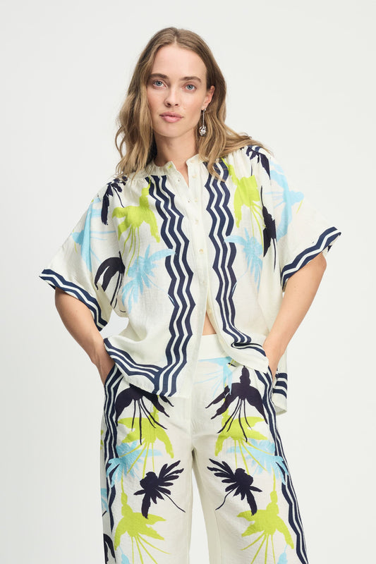 POM Amsterdam Blouses White / 34 BLOUSE - Artisan Lime