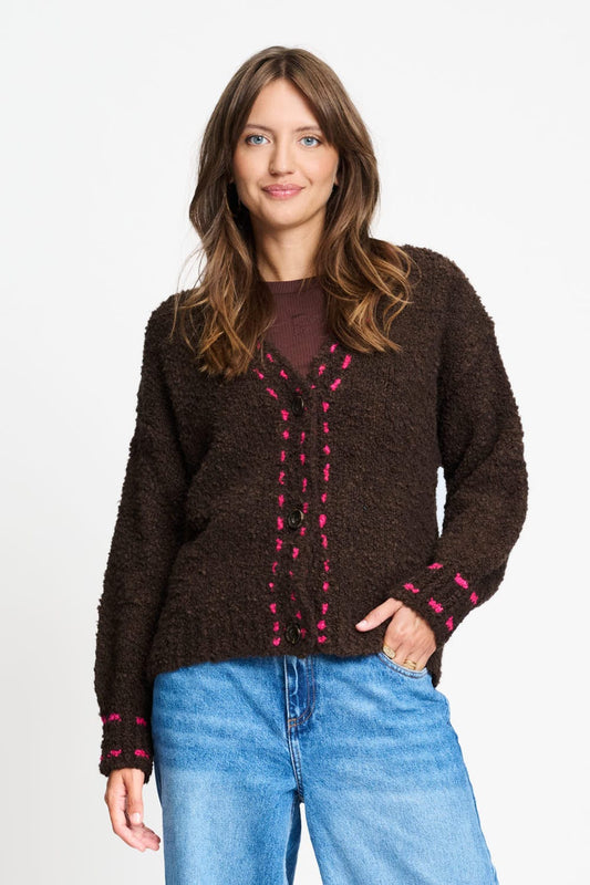 POM Amsterdam Cardigans Brown / 34 CARDIGAN - Elise Chocolate Brown