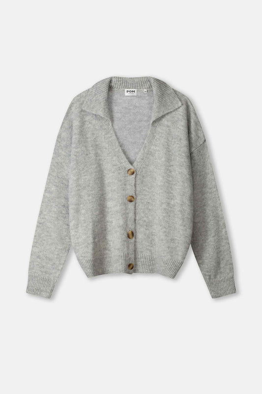 POM Amsterdam Cardigans CARDIGAN - Grey Melange