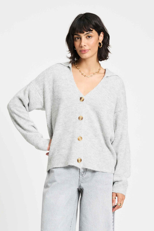 POM Amsterdam Cardigans Grey / 34 CARDIGAN - Grey Melange