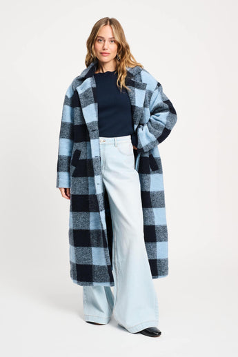 POM Amsterdam Coats Blue / 34 JACKET - Check Dawn Blue