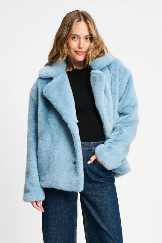 POM Amsterdam Coats Blue / 34 JACKET - Fur Misty Blue