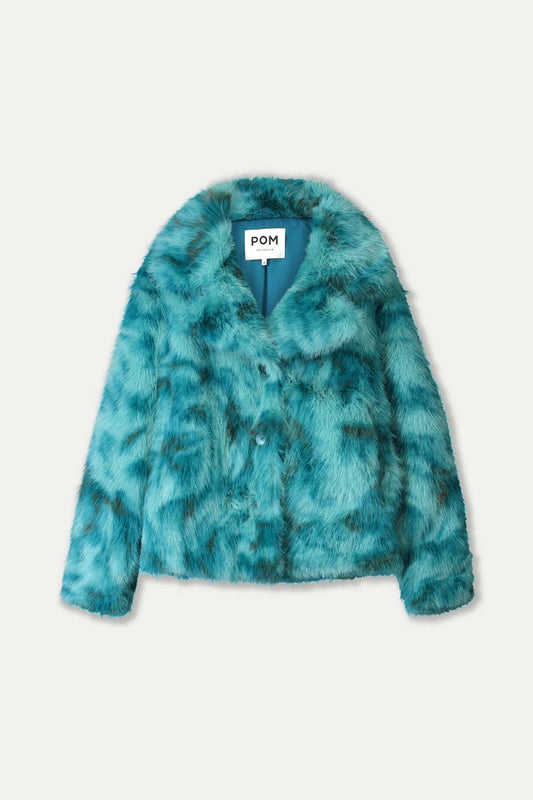 POM Amsterdam Coats COAT - Cleo Teal Green Animal