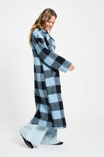 POM Amsterdam Coats JACKET - Check Dawn Blue