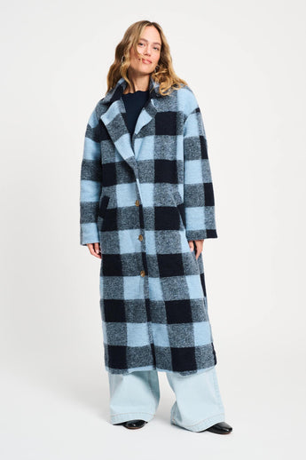 POM Amsterdam Coats JACKET - Check Dawn Blue