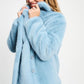 POM Amsterdam Coats JACKET - Fur Misty Blue