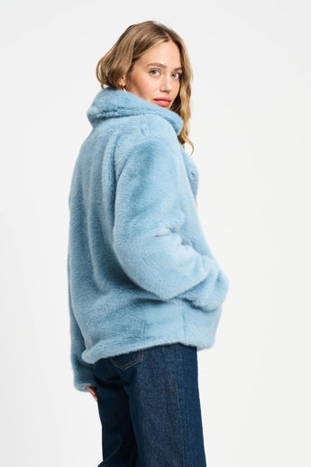 POM Amsterdam Coats JACKET - Fur Misty Blue