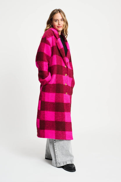 POM Amsterdam Coats Pink / 34 JACKET - Check Plum Pink