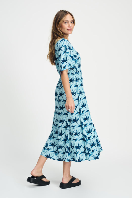 POM Amsterdam Dresses Blue / 34 DRESS - Artisan Blue
