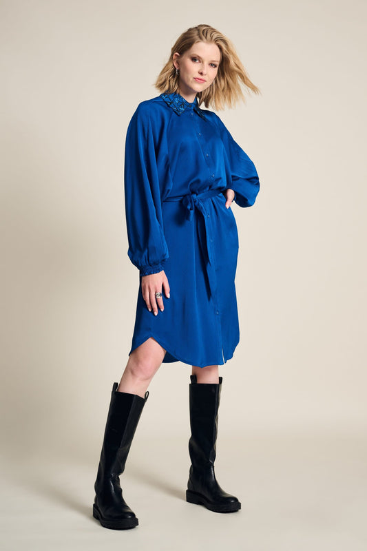 POM Amsterdam Dresses Blue / 34 DRESS - Butterfly Bright Blue