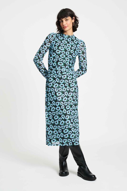 POM Amsterdam Dresses Blue / 34 Dress - Wild Flowers Blue
