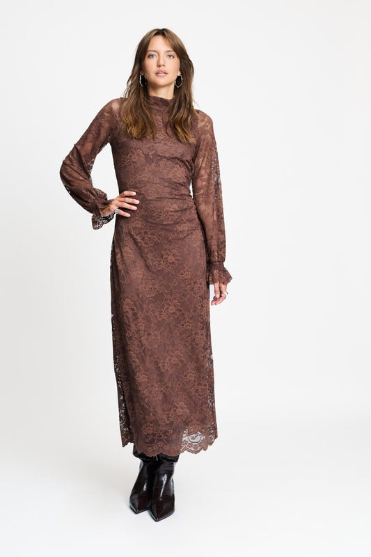 POM Amsterdam Dresses Brown / 34 DRESS - Anna Chocolate Brown