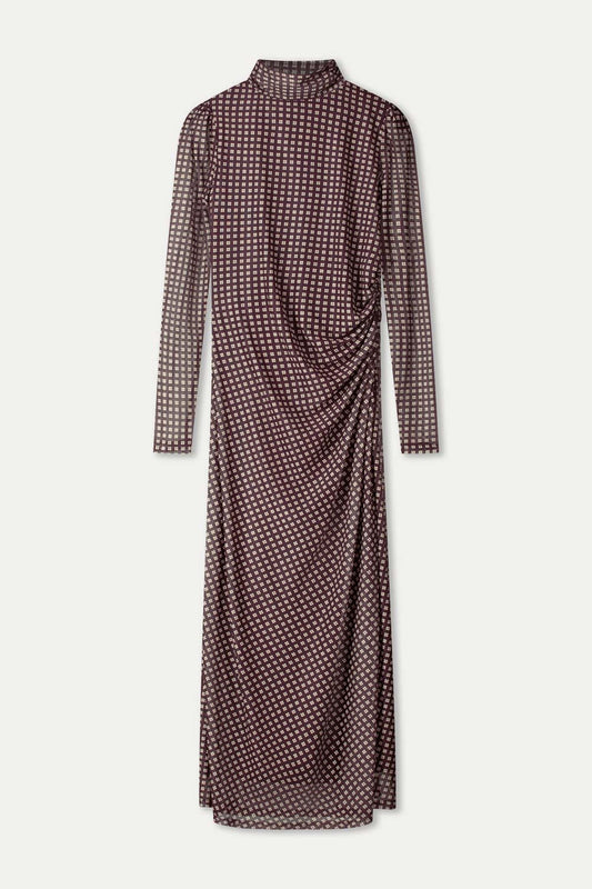 POM Amsterdam Dresses DRESS - Amber Check Brown
