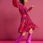 POM Amsterdam Dresses DRESS - Brushwork Fiery Pink