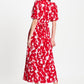 POM Amsterdam Dresses DRESS - Crinkle Bubble Bloom Red