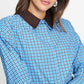 POM Amsterdam Dresses DRESS - Indy Check Sapphire Blue