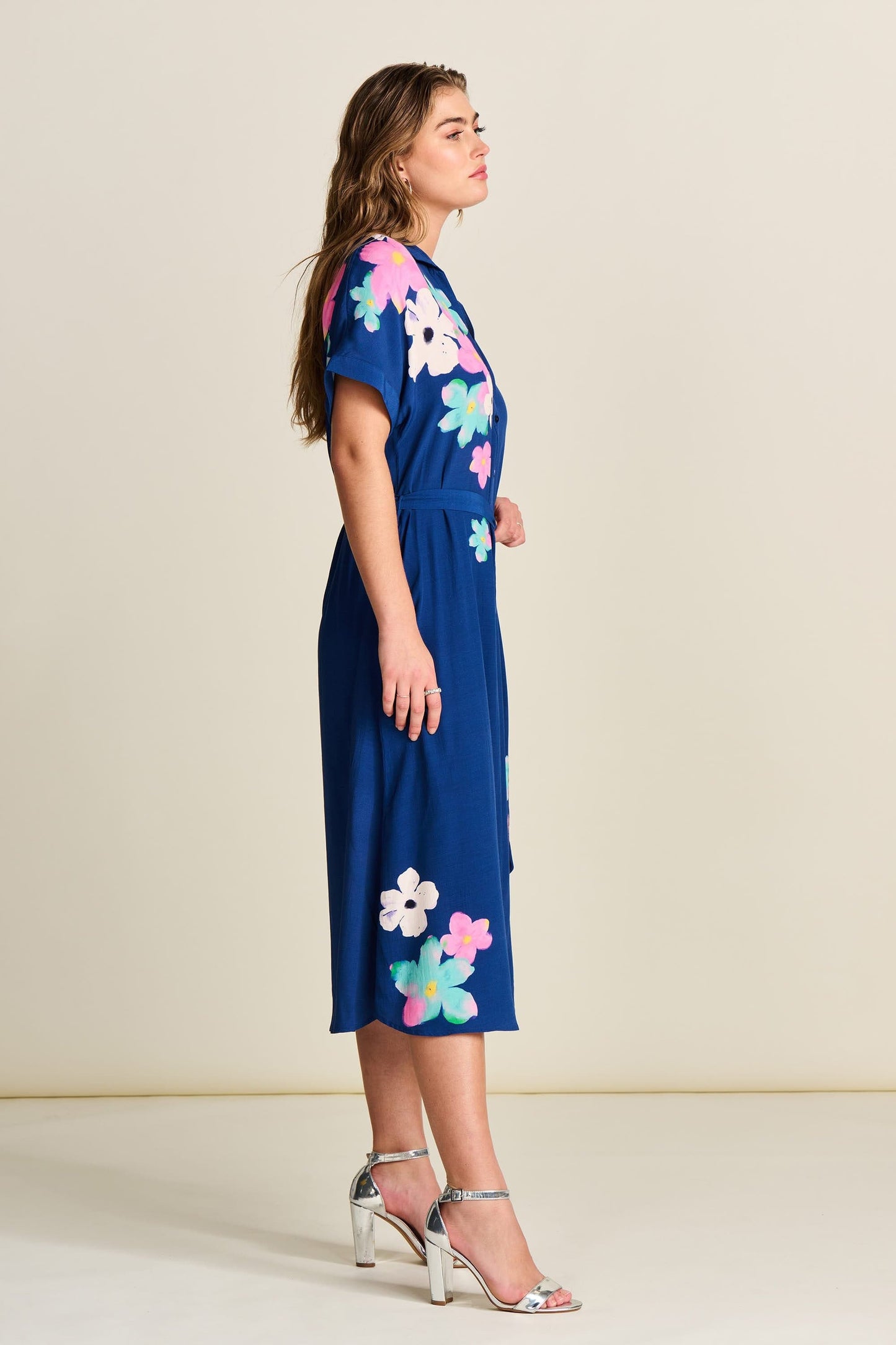 POM Amsterdam Dresses DRESS - Ink Blue Blossom