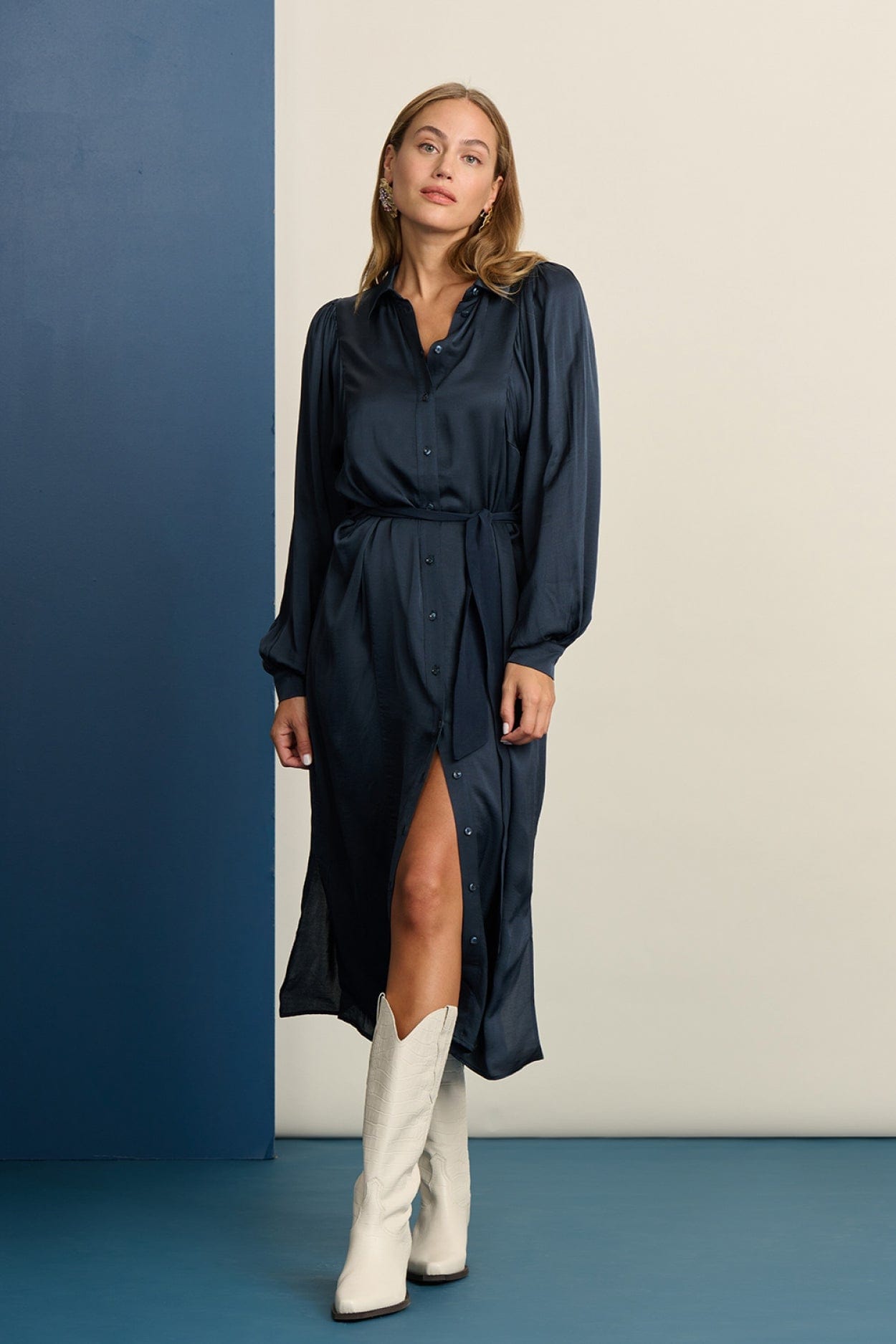 POM Amsterdam Dresses DRESS - Jacky Blue