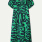 POM Amsterdam Dresses DRESS - Poplin Waves Green