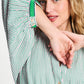 POM Amsterdam Dresses DRESS - Seersucker Green Pink
