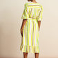 POM Amsterdam Dresses DRESS - Striped Lemon