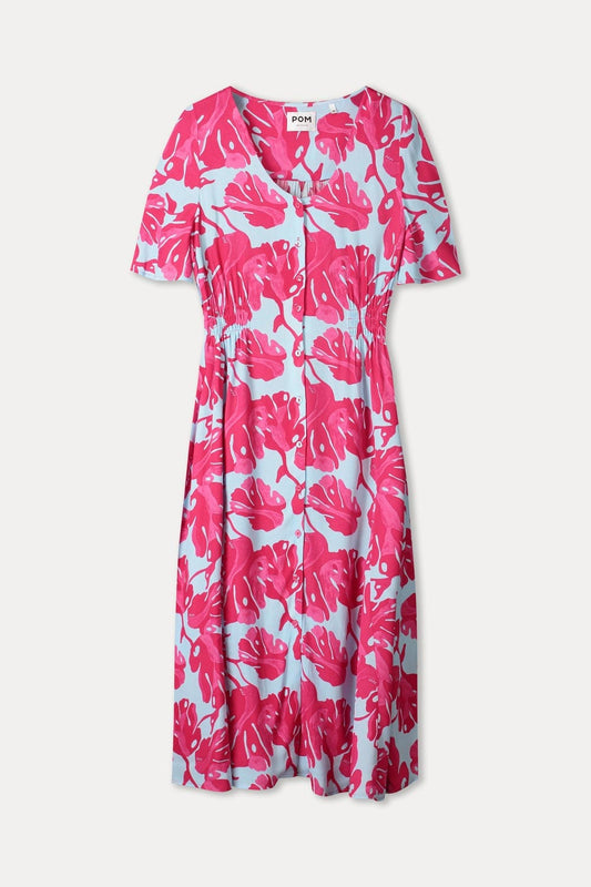 POM Amsterdam Dresses DRESS - Urban Flora Blue