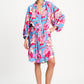 POM Amsterdam Dresses DRESS - Urban Flora Stripe Linen