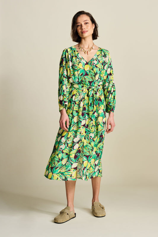 POM Amsterdam Dresses Multi colour / 34 DRESS - Lemon Tree Crinkle