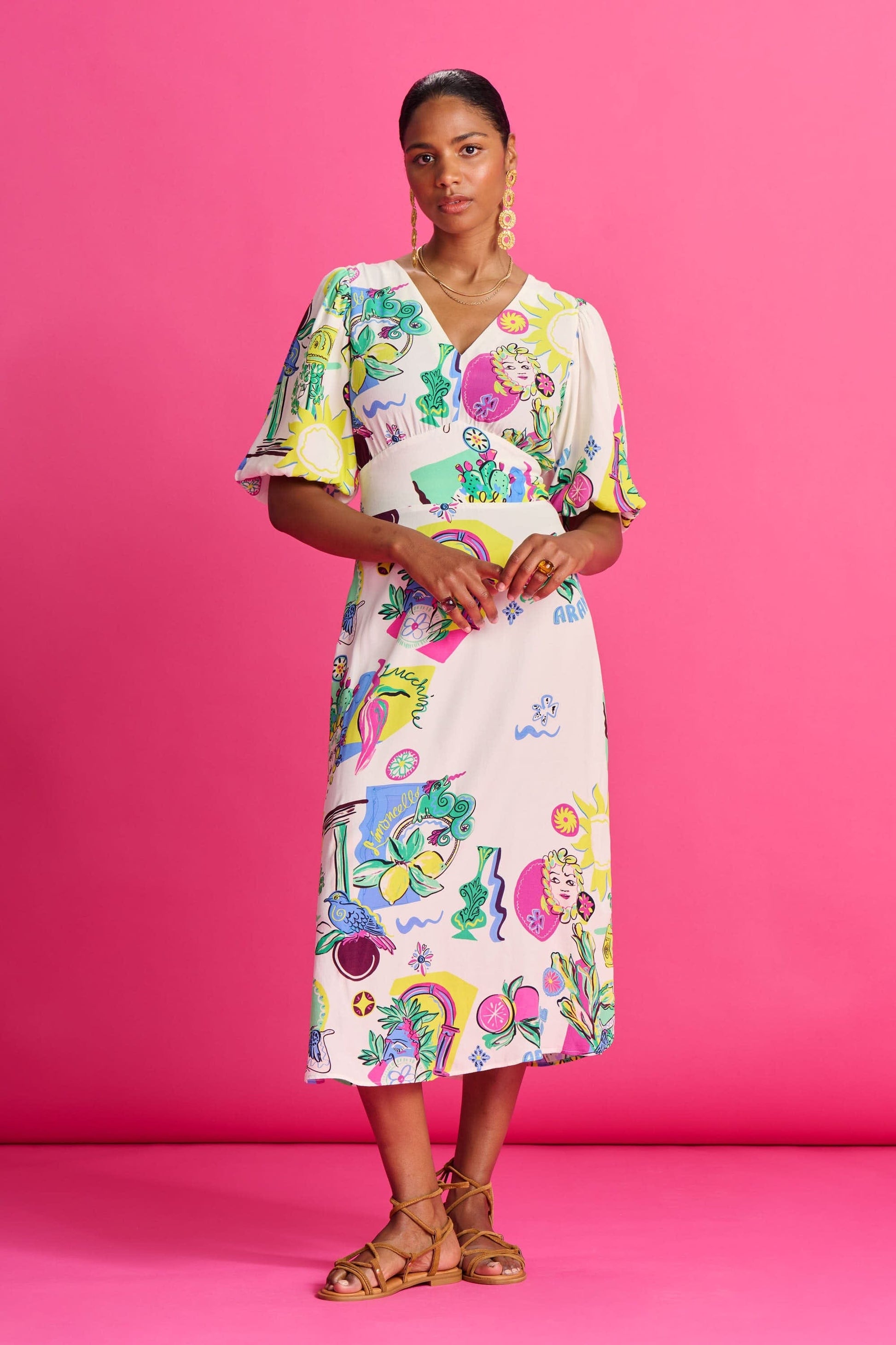 POM Amsterdam Dresses Multi colour / 34 DRESS - Sicilian Love