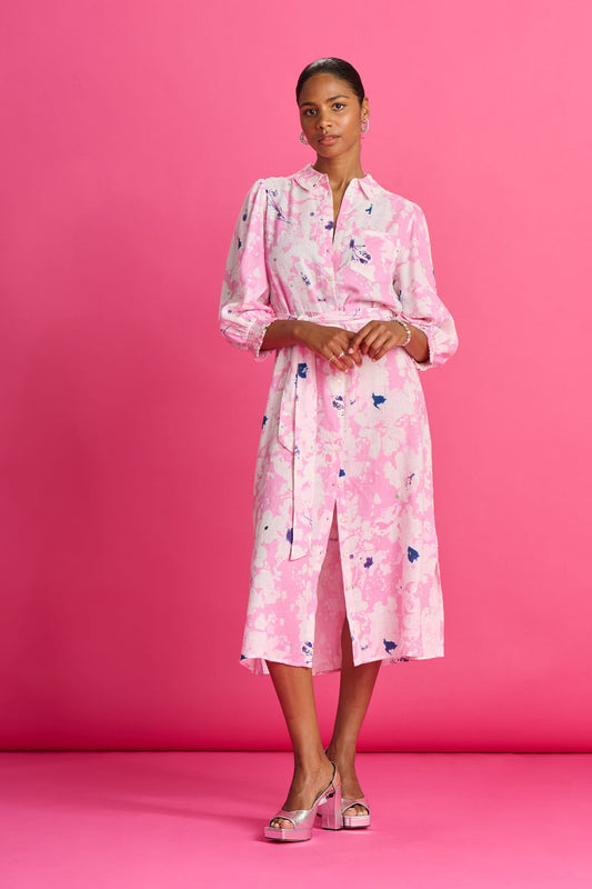 POM Amsterdam Dresses Pink / 34 DRESS - Beau Lilies Pink
