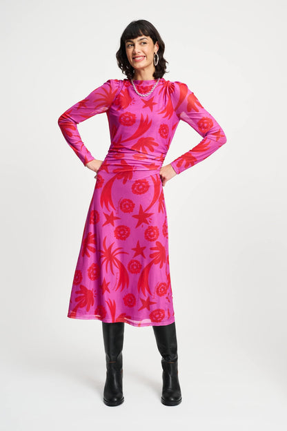 POM Amsterdam Dresses Pink / 34 DRESS - Splashing Fireworks