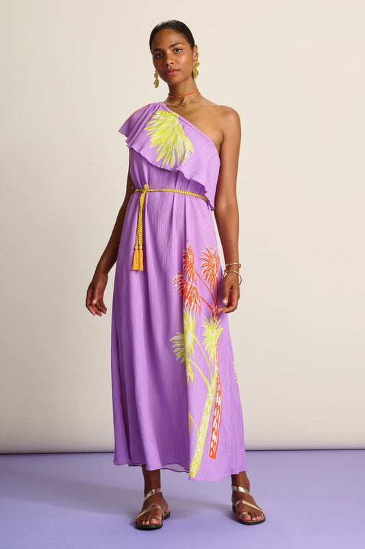 POM Amsterdam Dresses Purple / 34 DRESS - Lilac Flower