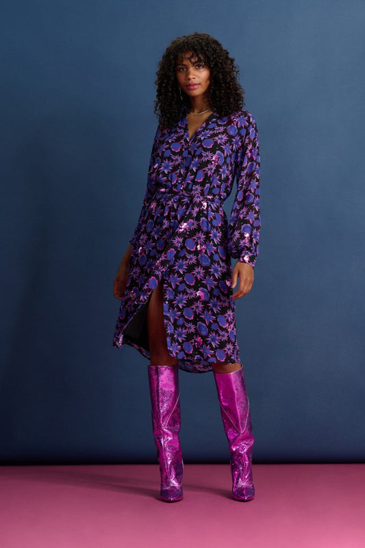 POM Amsterdam Dresses Purple / 34 DRESS - Nightfall