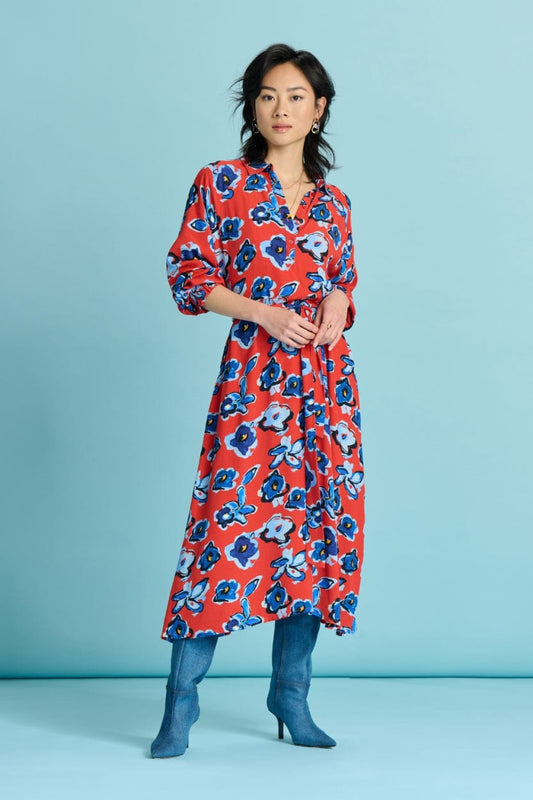 POM Amsterdam Dresses Red / 34 DRESS - Flower Glory Red
