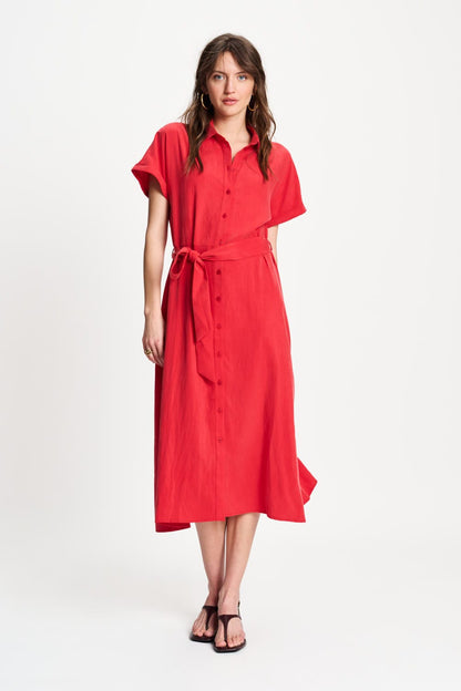 POM Amsterdam Dresses Red / 34 DRESS - Luna Bloom Red