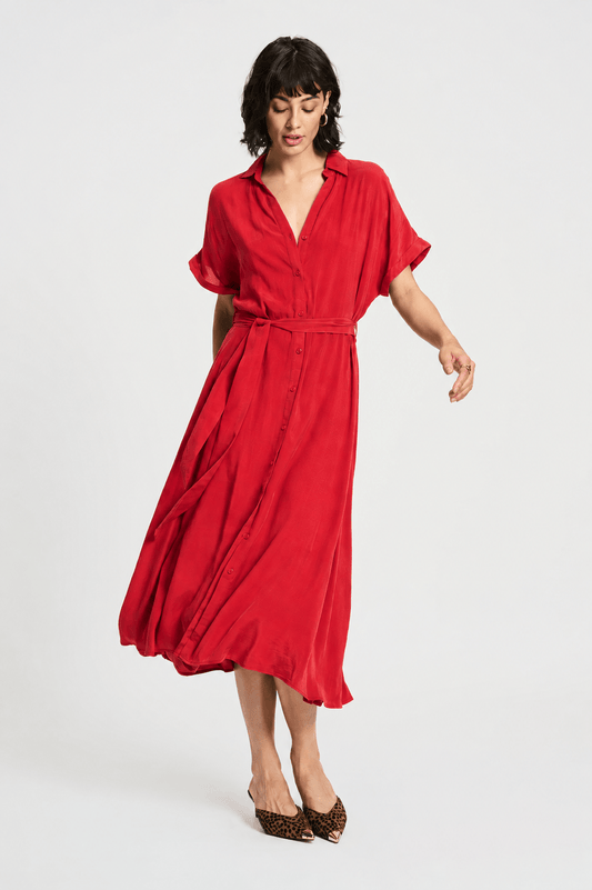 POM Amsterdam Dresses Red / 34 DRESS - Luna Bloom Red