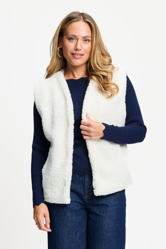 POM Amsterdam Gilets Beige / 34 GILET - Gina Ecru