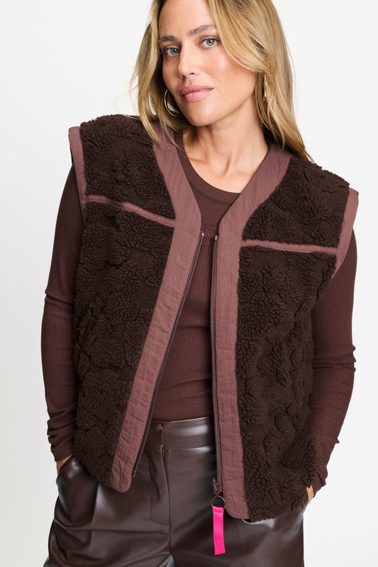 POM Amsterdam Gilets Brown / 34 GILET - Gigi Chocolate Brown