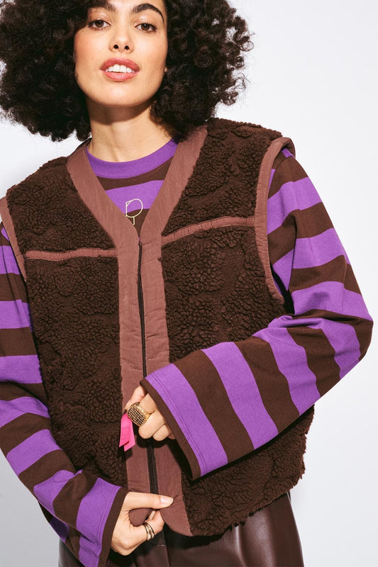 POM Amsterdam Gilets Brown / 34 GILET - Gigi Chocolate Brown